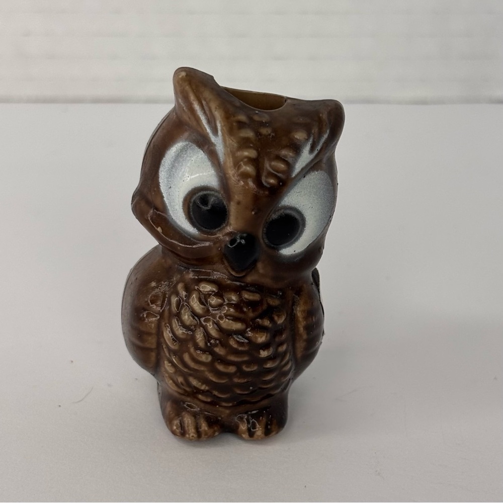 Vintage Plastic Owl Macrame Bead 2.25”x1.5” From 1970’s